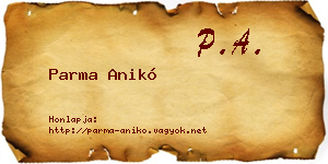 Parma Anikó névjegykártya